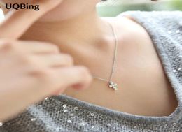 Drop Shipping 925 Silver Chain Necklaces Rhinestone Pendants&Necklaces Jewellery Collar Colar de Plata hot sell5916578