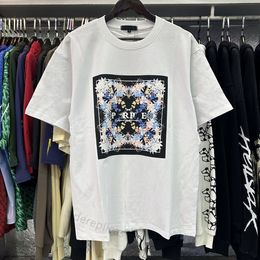 Designer's seasonal new American hot selling summer T-shirt for men's daily casual letter printed pure cotton top 6SY4