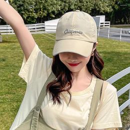 Ball Caps Summer Quick-Drying Peaked Cap Women's 2024 Breathable Korean Embroidered Letters All-Matching Sun-Proof Baseball Men