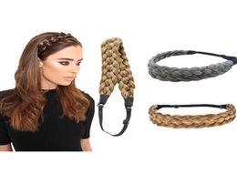 Synthetic Hair Hand Tied Braided Headband Five Strands HairBand 35cm Width Bohemian Wigs Braid1303443