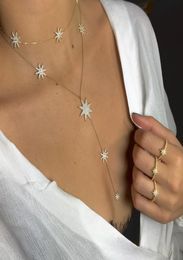 2018 New arrived sparking star charm Y shape long lariat link chain necklaces for sexy women girl gold Colour fashion wedding jewel5356888