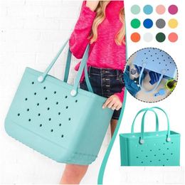 Party Favour Summer Eva Beach Bag Luxury Large Capacity Rubber Handbag Waterproof Lightweight Ladies Oversized Tote Basket For Gym Swim Dhjgp