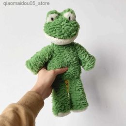 Plush Dolls 35cm cute cartoon frog smile therapy frog plush toy doll suitable for childrens comfort and sleep birthday gift Q240227