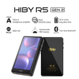 Players HiBy R5 Gen 2 MQA 16X HiBy R5 II Android MP3 Players Music HiFi Bluetooth HiRes Dual ES9219C Portable USB DAC DSD 35 Hours Runti