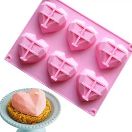 3D Diamond Love Heart Shape Cake Moulds for Baking Sponge Chiffon Mousse Dessert Cake Moulds Food Grade