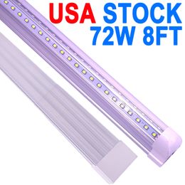 8 foot led shop lights 72W 96inch 7200 LM LED Under Cabinet Light, T8 Integrated Tube Lights Fixture Utility 8Ft Shop Light Ceiling Corded Electric Garage crestech