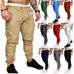 Men's Pants New Mens Cargo Pants Tooling Multi Pocket Trousers Woven Fabric Casual Safari Style Leggings MenS-5XL T240227