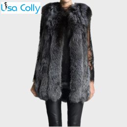 Fur Lisa Colly New Arrival Winter Women Import Coat Jacket Fur Vests HighGrade Faux Fur Coat Fox Fur Vest Women's Coats Jacket