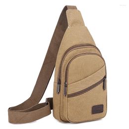 School Bags Men's Chest Casual Canvas One Shoulder Crossbody Trend Outdoor Backpack For Men Sportsman Fashion Messenger Pack