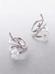 Earrings Designer For Women Ear Cuff Thaya White Cherry Blossom 925 Silver clip flower round cuff without piercing elegant fine je7342016