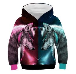 Boys Girls Wolf Patterning Hoodies Autumn Winter Teen Kids Animal Hoodie Infantil Toddler Boy Costumes Sweatshirt Clothing 2101158515231