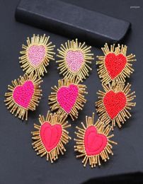 Stud Earrings Ms Beauty Fashion Temperament Wild Dance Travel Commemorative Rice Beads Heartshaped Earrings7258392068