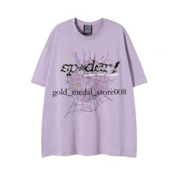 Spider T Shirt Men Designer Tshirt Number 55555 Star Foam Print High Quality Pure Cotton Pink Green Women Tshirts Trendy Couple Tee Loose Versatile Mens T Shirt 345