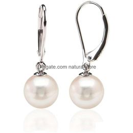 Other Pavoi Sterling Sier Simated Shell Pearl Earrings Leverback Dangle Drop Delivery Jewelry Necklaces Pendants Dhbil