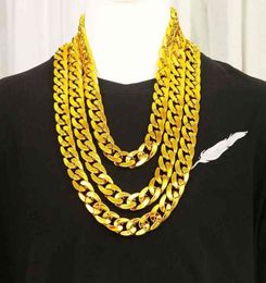 Nouveau riche, necklace, male geometric imitation, fake , trembling sound, big gold chain.2735198
