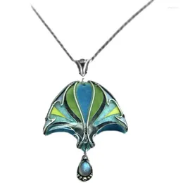 Pendant Necklaces S925 Sterling Silver High Temperature Enamel Winding Handmade Necklace For Female Gifts Origenal Design Jewellery Only One