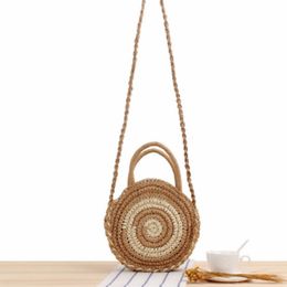 Bohemian Round Straw Bag Fashion New Hand-woven Rattan Bag Women's Shoulder3068