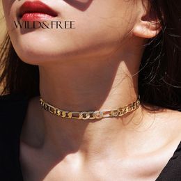 New Cuban Link Chain Choker Necklace For Women Gold Black Rose Gold Copper Sexy Necklace Statement Chokers Whole Jewelry314i
