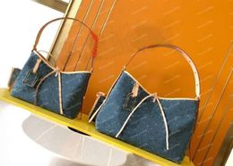 Denim Tote Bag Carryall Mm Shoulder Bag Medium Handbag Top Quality Canvas Leather Fashion Designer Shopping Bag Mini Moon Purse Hills 10A Clutch Wallet M46203