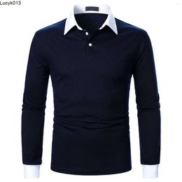 Mens t Shirts Business Pullover Formal Work Solid Tee Shirt Collar Lapel Office T-shirt Bottoming Men Top