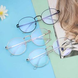 Eyeglass Frame Fashion Vintage Computer Round Metal Glasses Ultra Light Frame Anti-Blue Light Eyeglasses Eye Protection