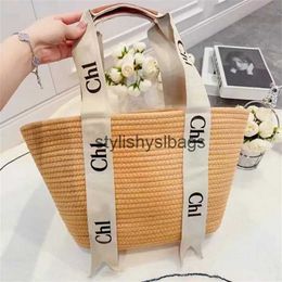 Beach Bags High capacity Straw Shoulder Bag weave tote handbag Designer summer travel Crossbody clutch bags luxury Woody bagH24227