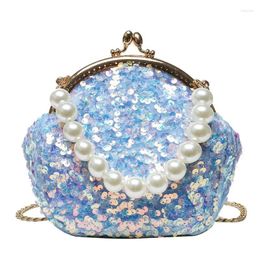 Evening Bags Spring Summer Ladies Handbags Fashion Luxury Sequin Seashell Shape Shoulder For Women Party Pearl Chain Small Clutches