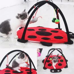 Mats Cat Toy Bed Pet Kitten Tent with 4 Fun Bell Toy Pedant Lightweight Cat Hammock Safe Multifunctional for Home Dog Accessories