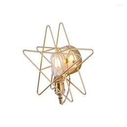 Wall Lamp Nordic Pentagram Corridor Stair Bedroom Bedside Entry Brass Star Background Gold