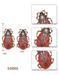 Whole fashion luxury designer exaggerated cute lovely diamond vintage insects animal stud earring for woman6899575