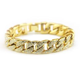 Herren -Out -Ketten -Armbänder Gold Kubaner Linkketten Miami Bracelet Mode Hip Hop Jewelry277t