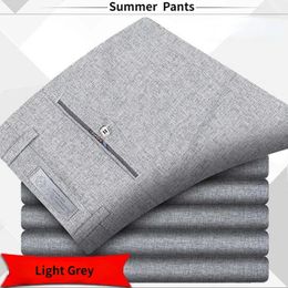 High Quality Mens Suit Pants Classic Summer Spring Pants High Waist Autumn Trousers Business Casual Pant Drop Gozbkf 240219