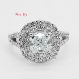 GRA certified 14kt white gold solitaire ring designed for special occasion with stunning cushion shaped VVS moissanite diamond