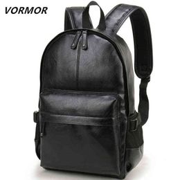 Backpack Style Bag Vormor Brand Men Leather School Fashion Waterproof Travel Casual Book Male 1209302U