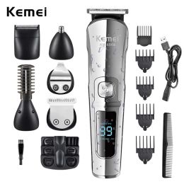 Trimmers Kemei Professional Multifunction Beard Hair Trimmer Waterproof 6 In 1 Hair Clipper Electric Razor for Men Grooming Kit KM8508