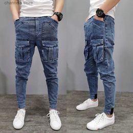 Men's Jeans New Cargo Pants Mens High Street Hip-hop Personality Trendy Overalls Casual Pants Jeans Man baggy pants fitting Trousers y2k T240227