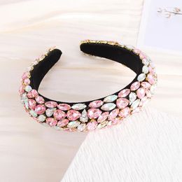 Hair Clips Headband Baroque Shiny Colorful Crystal Gemstone Women's Fashion Trend Luxury Prom Wedding Banquet Party Accessory