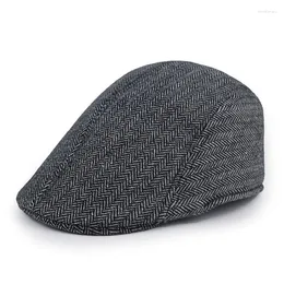 Berets Men Classic Plaid Stripe Sboy Cap For Male Winter Cotton Flat Vintage Gatsbay Hat Irish Outdoor Cabbie Beret Painter Hats