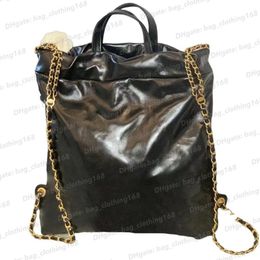 CC Backpack Black Purses Designer Woman Handbag Gold-Tone Metal String Drawing Chain Real Leather Designer Bags Handbags Tote Back322G
