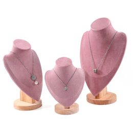 Necklaces New Veet Jewellery Necklace Model Bust Show Exhibitor Display Pendants Mannequin Stand Organiser Pink Size