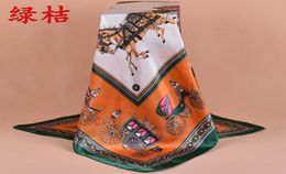 Spring and Autumn new 4 seasons fashion wild retro carriage 90 90com printed scarf large square scarf silk scarf7322074