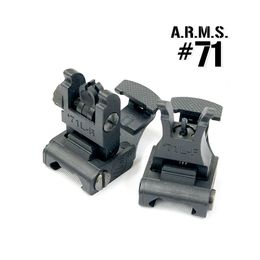 Tactical A.R.M.S. #71L Front and Rear Sight Set Rapid Transition Flip Sights Hunting AR15 M16 Fit Picatinny Rail