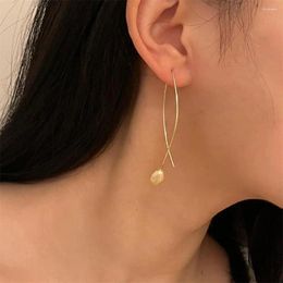 Dangle Earrings Delicate Ladies Jewellery Elegant Hollow Leaves Luxury Natural Pearl Earring Women's Trendy Freshwater Pearls Jewellery