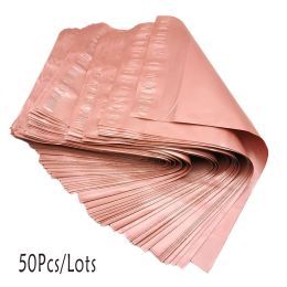 Blackboard New 50pcs/lots Rose Gold Courier Bag Envelope Packaging Delivery Bag Self Adhesive Seal Pouch Mailing Bags Plastic Transport Bag