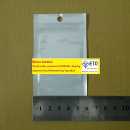 wholesale Small White Clear Self Seal Zipper Plastic Retail Packaging Bag Zipper Lock Bag Retail Package W/ Hang Hole ZZ