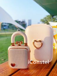 Speakers Divoom Love Lock Bluetooth Wireless Speaker Pink TWS Metal Mini Music Player Valentine's Day Confession Phonograph Recorder