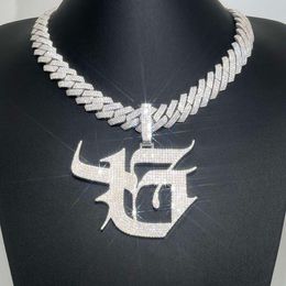 Custom Special G Letter S Sier Full Ice Out GRA Moissanite For Necklace Hip Hop Charm Pendant