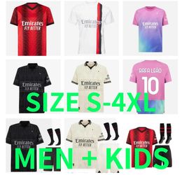 AC GIROUD Milans Soccer Jerseys 2023 2024 Quarto PULISIC RAFA LEAO KOCHE REIJNDERS LOFTUS-CHEEK BENNACER R.LEAO THEO 4th 23 24 Camisas de futebol M. MAIGNAN homens kit infantil