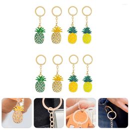 Keychains 8 Pcs Ornament Pineapple Keychain Fashion Bag Pendant Rhinestone Rhinestones Gift Creative
