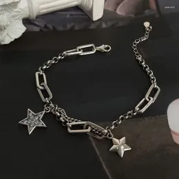 Charm Bracelets Vintage Silver Colour Crystal Tassel Star Bracelet &Bangle For Women Elegant Jewellery Gift Sl275